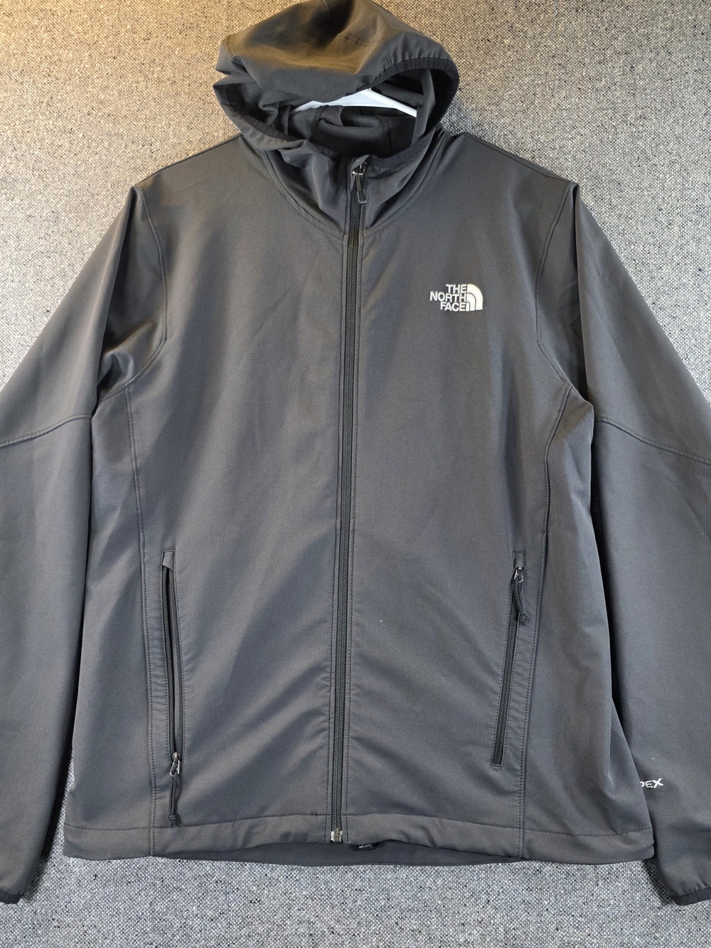 The North Face M TNF Apex Hooded Softshell Jacket Black Full Zip